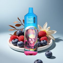 RandM Tornado 9000 Puffs 18mL Mesh Coil RGB Display Синьо-кисела малина