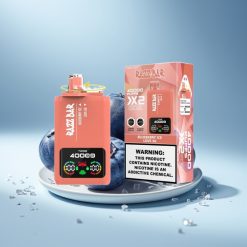 Razz Bar 40000 Puffs Еднократна Vape СИНЯ БОРОВИНКА ЛЕД & LOVE 66, Power Screen Display, 1.0Ω×2 Mesh Coil