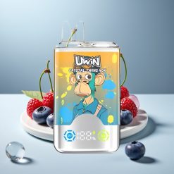 UWIN Crystal Twins 40000 Puffs Две вкуса с мрежов намотка Черница Малина Череша Лед